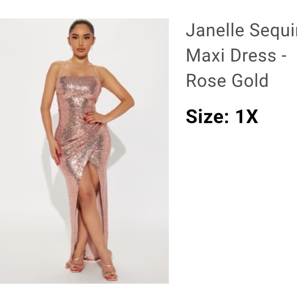 Janelle Sequin Maxi Dress - Rose Gold